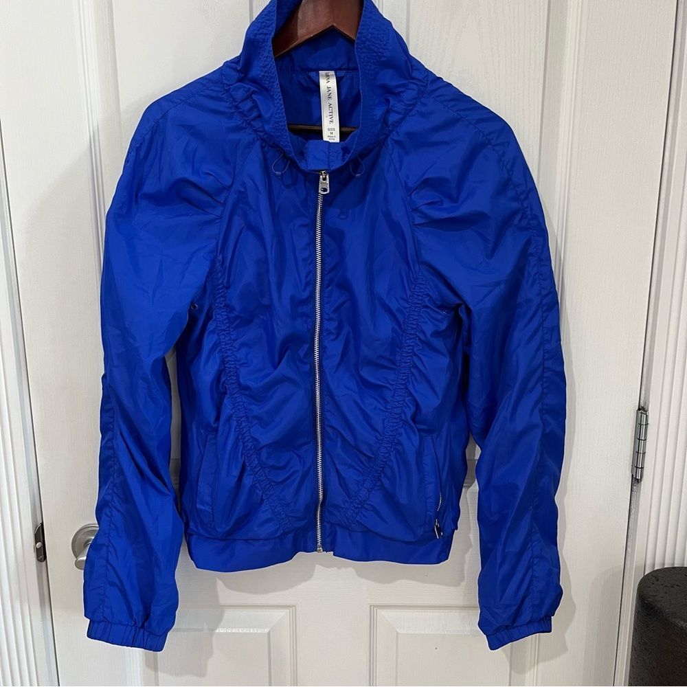 Lorna Jane active blue jacket zipper closure elastic cuffs and waist size M - Picture 3 of 12